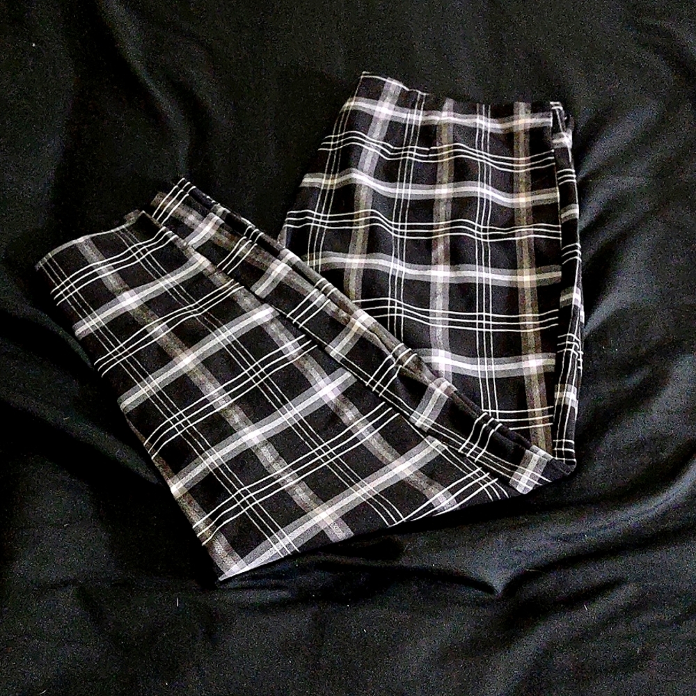 Black and gray plaid pants